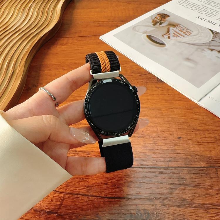 Striped Magnetic Buckle Nylon Watch Band, 22mm