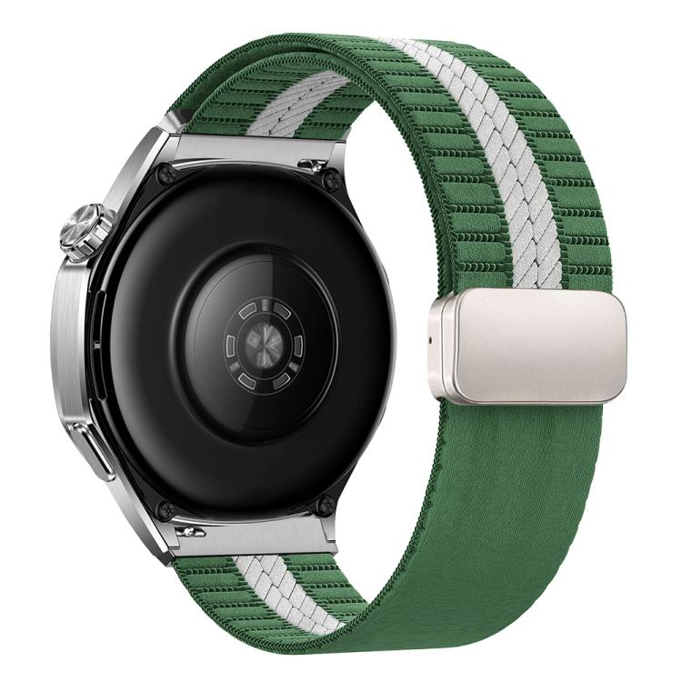 Striped Magnetic Buckle Nylon Watch Band, 22mm