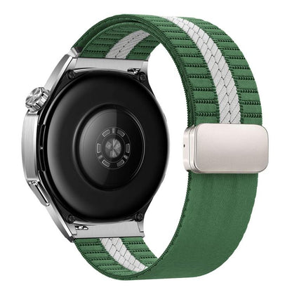 Striped Magnetic Buckle Nylon Watch Band, 22mm