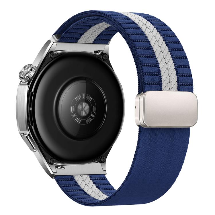 Striped Magnetic Buckle Nylon Watch Band, 22mm