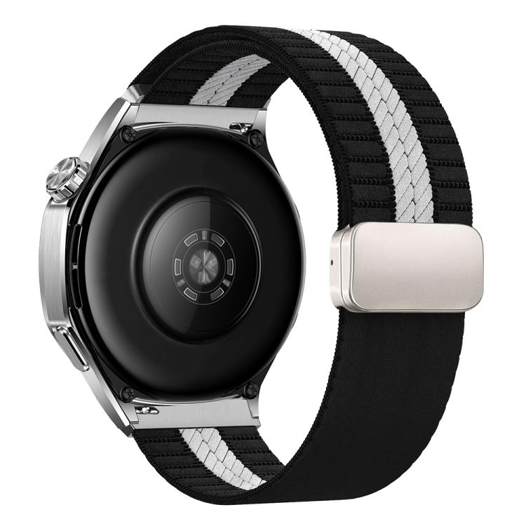 Striped Magnetic Buckle Nylon Watch Band, 22mm