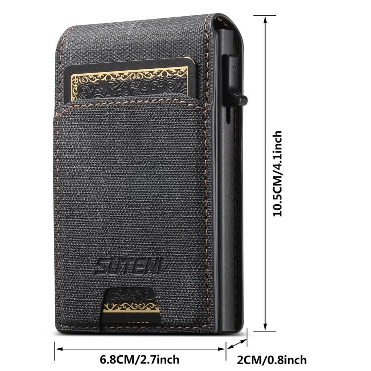 Suteni Denim Pattern Button Automatically Pops Out the Card Box