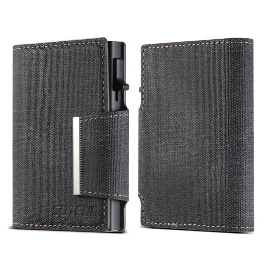 Suteni Denim Buckle Button Automatically Pops Out the Card Box