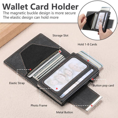 Suteni Denim Buckle Button Automatically Pops Out the Card Box