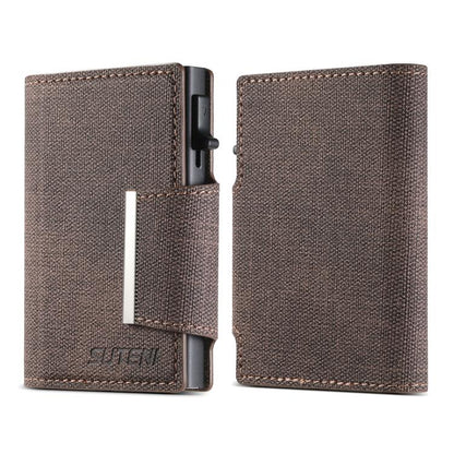 Suteni Denim Buckle Button Automatically Pops Out the Card Box