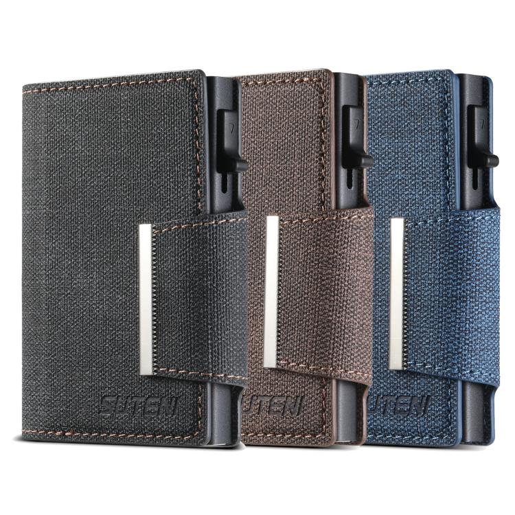 Suteni Denim Buckle Button Automatically Pops Out the Card Box