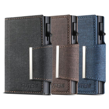 Suteni Denim Buckle Button Automatically Pops Out the Card Box