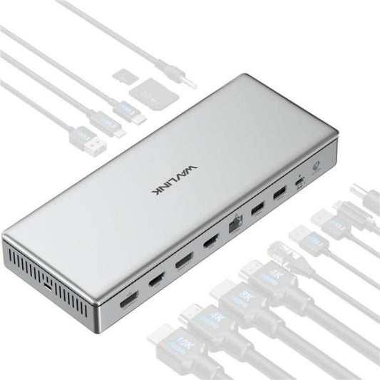 WAVLINK WL-UG75PD1-DH2 USB-C / Type-C Displaylink DL7400 Docking Station Support Quad Display, UG75PD1-DH2