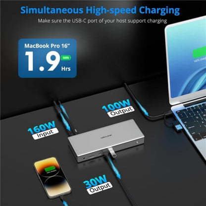 WAVLINK WL-UG75PD1-DH2 USB-C / Type-C Displaylink DL7400 Docking Station Support Quad Display, UG75PD1-DH2