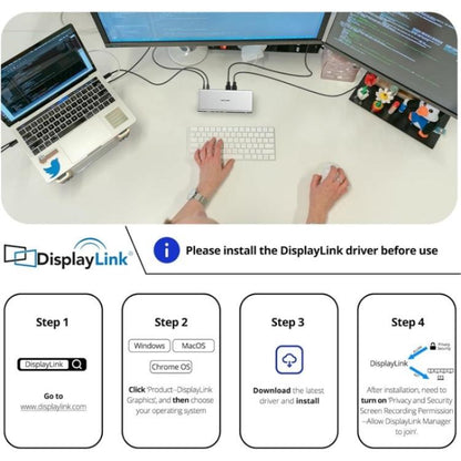 WAVLINK WL-UG75PD1-DH2 USB-C / Type-C Displaylink DL7400 Docking Station Support Quad Display, UG75PD1-DH2