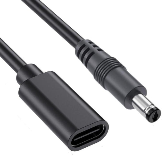 JUNSUNMAY 5V 3A DC 5.5mm x 2.1mm Male to Type-C Female Power Extension Charge Cord, Length:25cm, DC 5.5mm x 2.1mm Male to Type-C Female