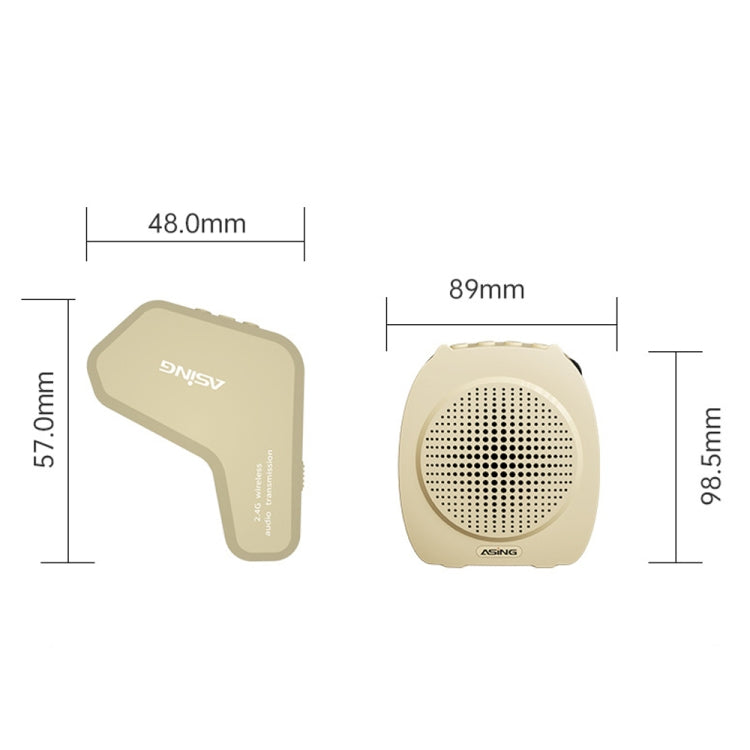 ASiNG S16  2.4G Wireless Voice Amplifier with Headset Microphone for Teachers Tour Guides, Without Strap Chain, With Strap Chain