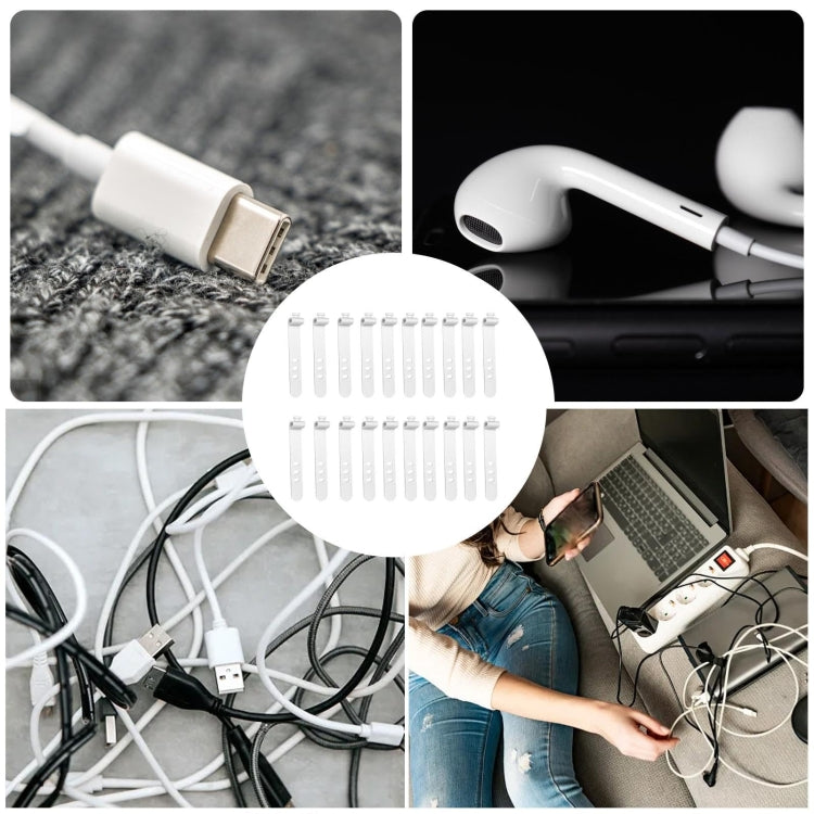 100pcs /Pack 73mm 3-Hole Silicone Cable Tie Wire Winder Organizer