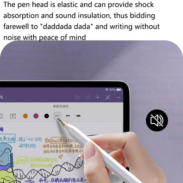 For Apple Pencil 2 / 1 Elastic Tip Soft Probe Silent Replacement Nib, 4B White, 4B Transparent, 2B White, 2B Transparent, HB White, HB Transparent