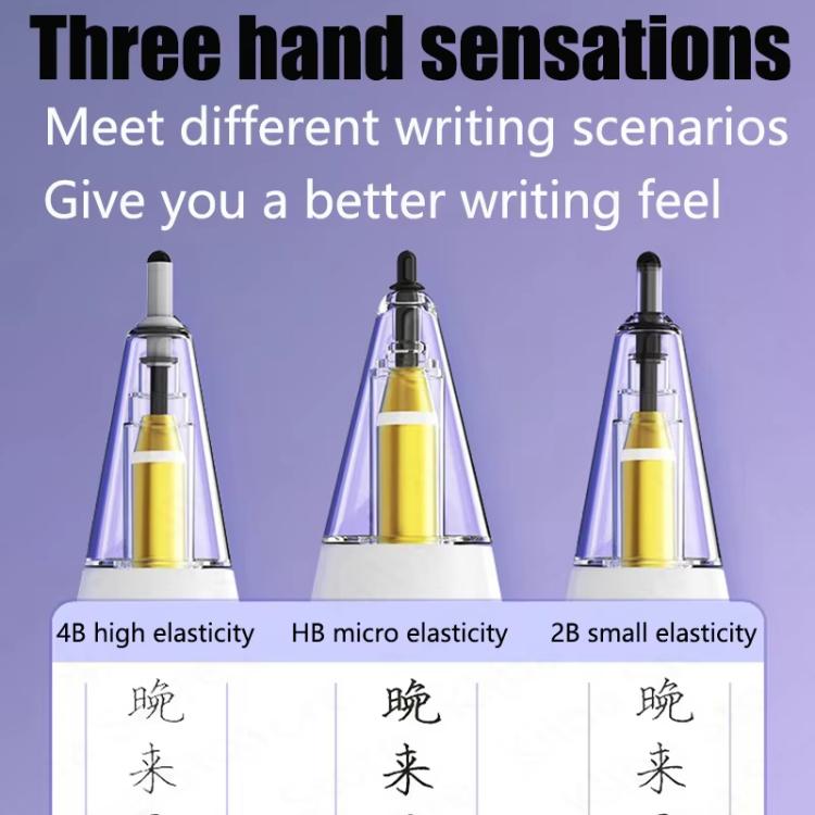 For Apple Pencil 2 / 1 Elastic Tip Soft Probe Silent Replacement Nib, 4B White, 4B Transparent, 2B White, 2B Transparent, HB White, HB Transparent