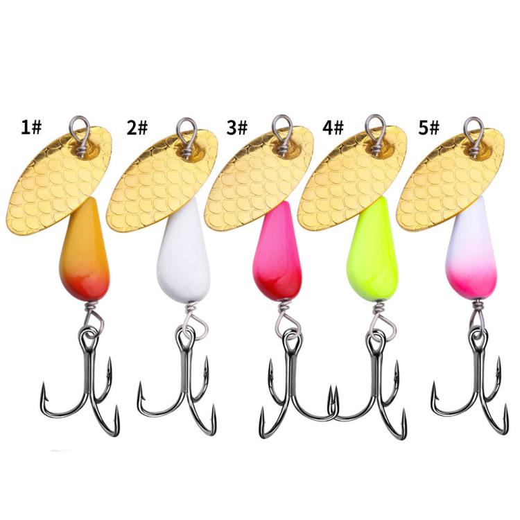 HENGJIA Single Hook Sequins Road Runner Bait Fishing False Lures, 5colors / Box