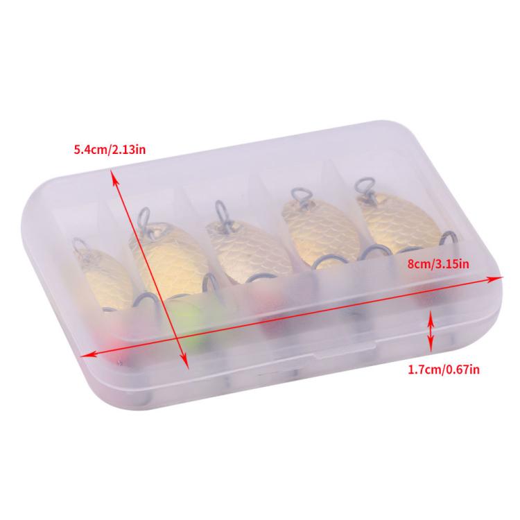 HENGJIA Single Hook Sequins Road Runner Bait Fishing False Lures, 5colors / Box