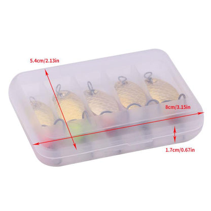 HENGJIA Single Hook Sequins Road Runner Bait Fishing False Lures, 5colors / Box