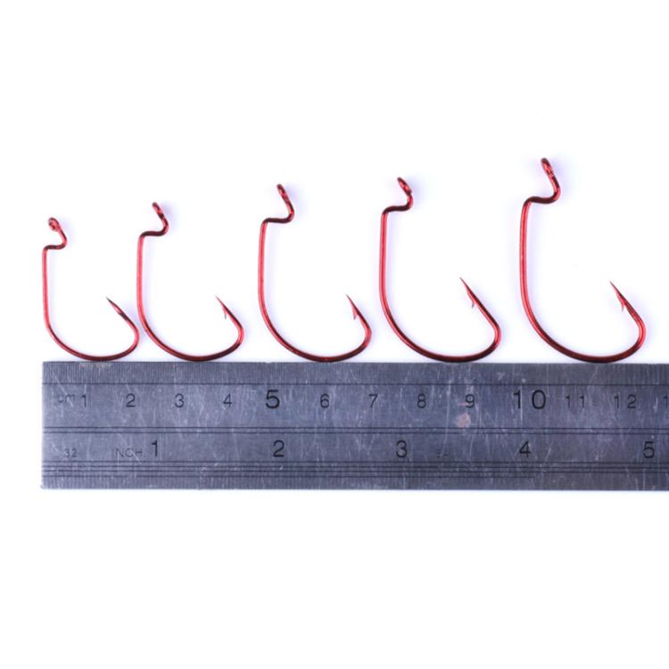 HENGJIA FH013 50pcs / Box Outdoor Fishing Cranked Stripers Hook Set, Black, Red