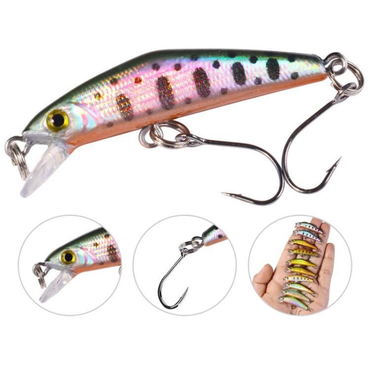 HENGJIA MI171 4.3cm-1.6g Sinking Road Runner Warbler Bait Outdoor Fishing Single Hook False Lure, 10colors / Box
