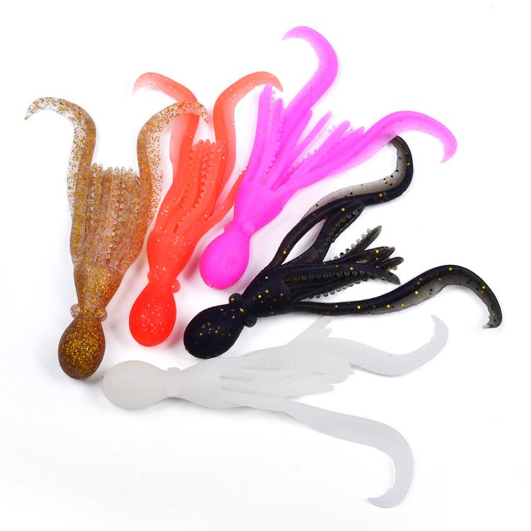 PROBEROS DW6123 10cm-4.8g Simulated Squid Soft Bait Sea Fishing Octopus False Lure, 5pcs / Pack