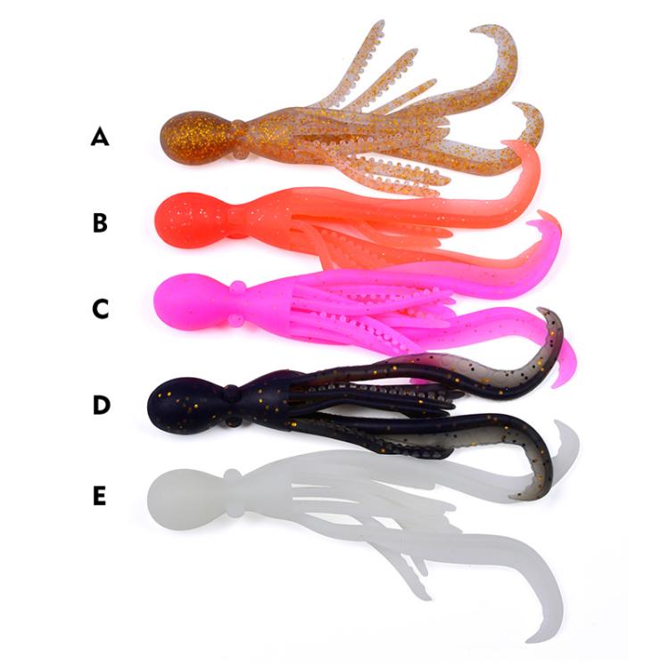 PROBEROS DW6123 10cm-4.8g Simulated Squid Soft Bait Sea Fishing Octopus False Lure, 5pcs / Pack