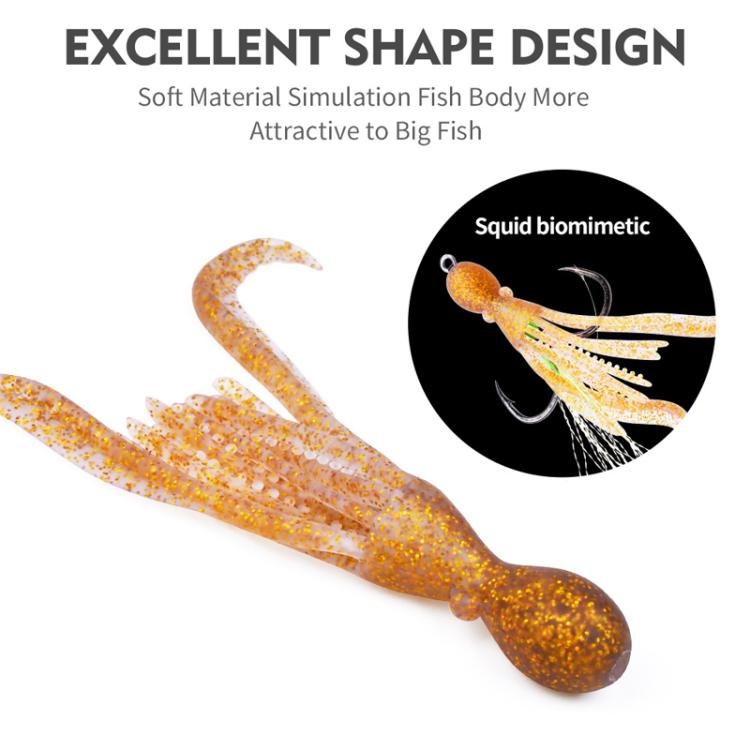 PROBEROS DW6123 10cm-4.8g Simulated Squid Soft Bait Sea Fishing Octopus False Lure, 5pcs / Pack