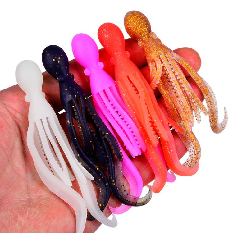 PROBEROS DW6123 10cm-4.8g Simulated Squid Soft Bait Sea Fishing Octopus False Lure, 5pcs / Pack