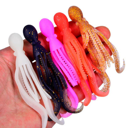 PROBEROS DW6123 10cm-4.8g Simulated Squid Soft Bait Sea Fishing Octopus False Lure, 5pcs / Pack