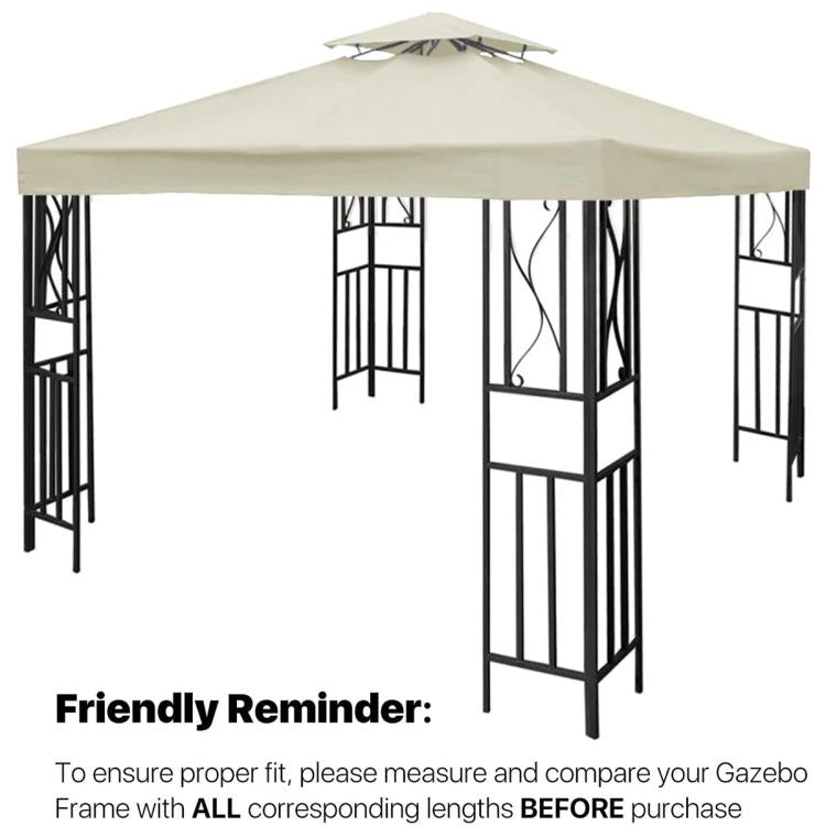 3x3m  Garden Gazebo Top Cover Canopy Replacement Top Patio Roof Awning for Outdoor Terrace, Garden Tent, Pergola