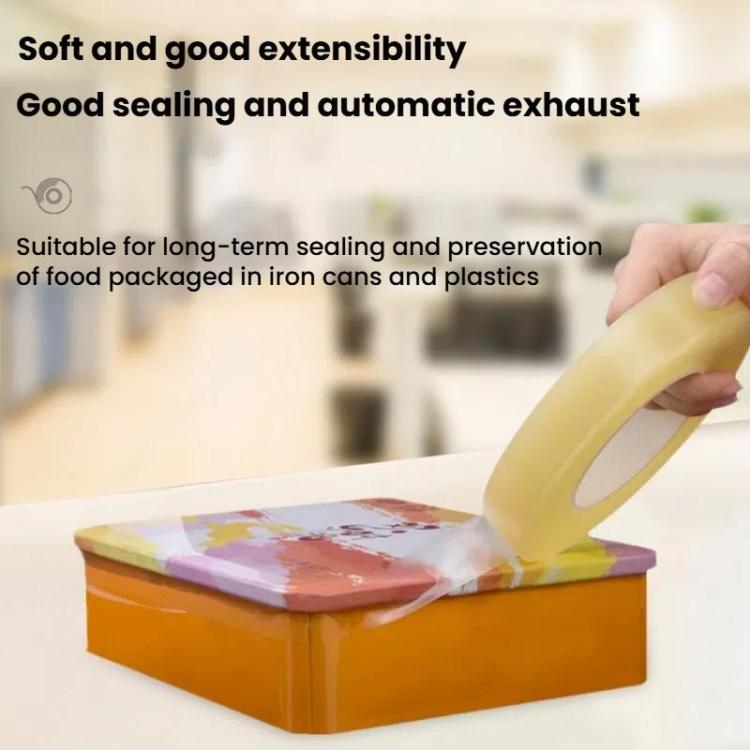 PVC Food Can Sealing Film Transparent Seamless Tape, 15mm x 20m, 15mm x 66m, 18mm x 66m, 20mm x 66m, 25mm x 66m, 15mm x 100m, 25mm x 100m, 18mm x 100m, 20mm x 100m