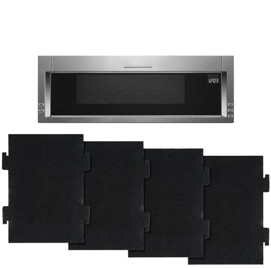 4pcs /Pack Microwave Filter Cotton For KitchenAid KMLS311HBL/ Whirlpool YKMLS311 YWML55011, WML75011, KMLS311HBL