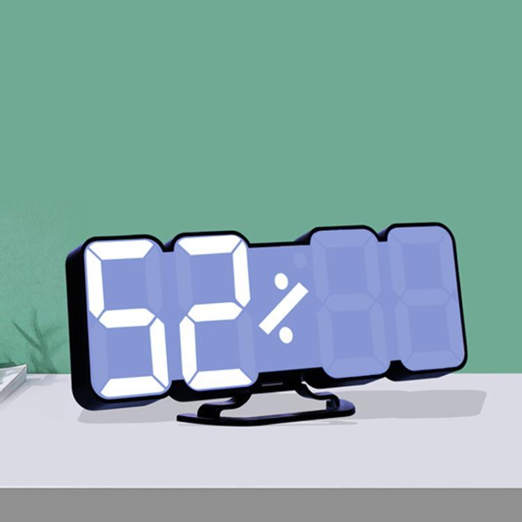 RGB Color Changing 3D Digital Clock With Voice Control, Adjustable Brightness, Temperature Display & Remote, Ordinary White, Ordinary Black, Upgraded Humidity White, Upgraded Humidity Black