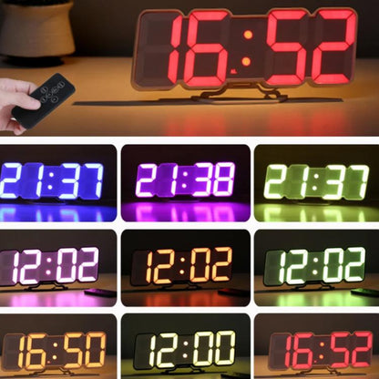 RGB Color Changing 3D Digital Clock With Voice Control, Adjustable Brightness, Temperature Display & Remote, Ordinary White, Ordinary Black, Upgraded Humidity White, Upgraded Humidity Black