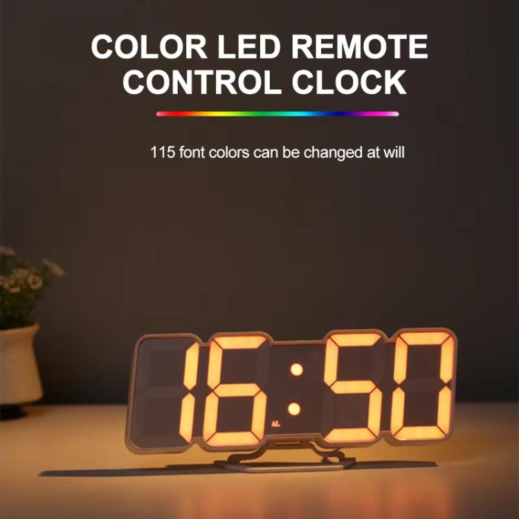 RGB Color Changing 3D Digital Clock With Voice Control, Adjustable Brightness, Temperature Display & Remote, Ordinary White, Ordinary Black, Upgraded Humidity White, Upgraded Humidity Black