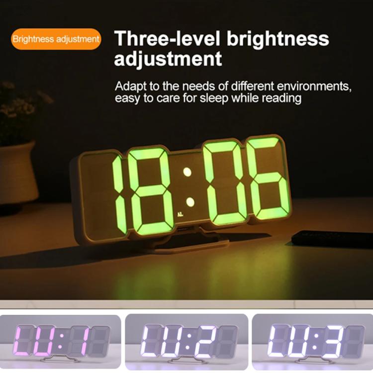 RGB Color Changing 3D Digital Clock With Voice Control, Adjustable Brightness, Temperature Display & Remote, Ordinary White, Ordinary Black, Upgraded Humidity White, Upgraded Humidity Black