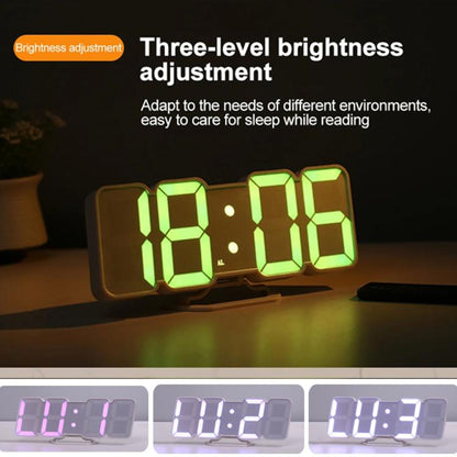 RGB Color Changing 3D Digital Clock With Voice Control, Adjustable Brightness, Temperature Display & Remote, Ordinary White, Ordinary Black, Upgraded Humidity White, Upgraded Humidity Black