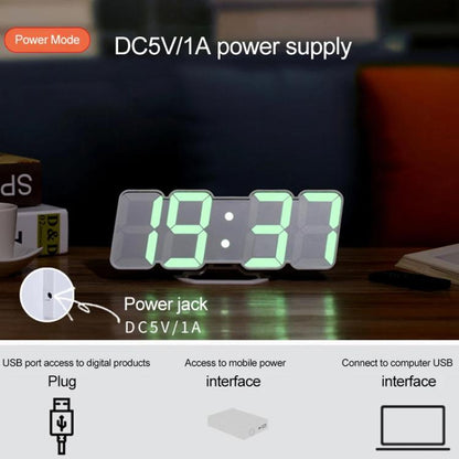 RGB Color Changing 3D Digital Clock With Voice Control, Adjustable Brightness, Temperature Display & Remote, Ordinary White, Ordinary Black, Upgraded Humidity White, Upgraded Humidity Black