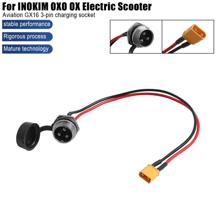 For INOKIM OXO OX Electrical Scooter Power Port Components GX16 3-Pin Aviation Header Charging Socket, X1671