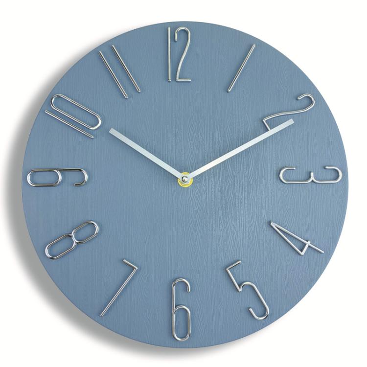 12 Inch Frameless Minimalist Wall Clock Silent Modern Quartz Clock for Living Room, Bedroom, Kitchen, White, Black, Wood Grain, Blue Gray, Gold Bronze, Retro Silver, Black Gold