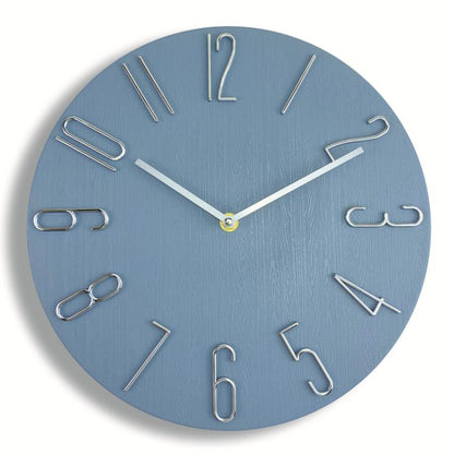 12 Inch Frameless Minimalist Wall Clock Silent Modern Quartz Clock for Living Room, Bedroom, Kitchen, White, Black, Wood Grain, Blue Gray, Gold Bronze, Retro Silver, Black Gold