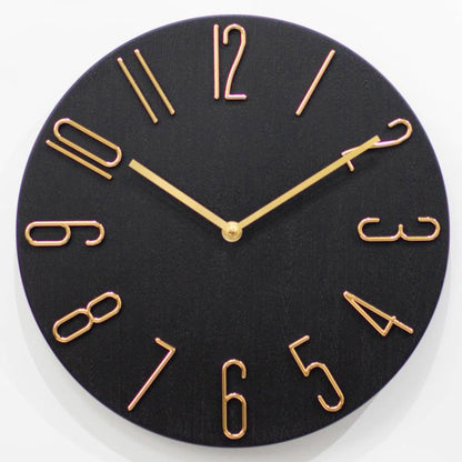 12 Inch Frameless Minimalist Wall Clock Silent Modern Quartz Clock for Living Room, Bedroom, Kitchen, White, Black, Wood Grain, Blue Gray, Gold Bronze, Retro Silver, Black Gold