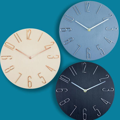 12 Inch Frameless Minimalist Wall Clock Silent Modern Quartz Clock for Living Room, Bedroom, Kitchen, White, Black, Wood Grain, Blue Gray, Gold Bronze, Retro Silver, Black Gold