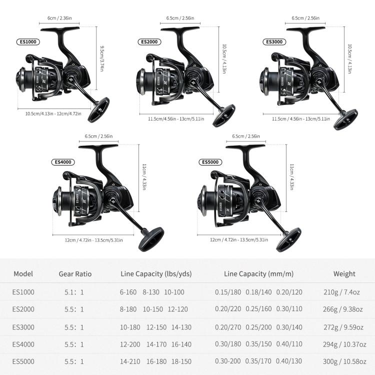 Frontier Spinning Reel Sea Fishing Road Runner Fishing Reel, LEO 28316 ES1000, LEO 28316 ES2000, LEO 28316 ES3000, LEO 28316 ES4000, LEO 28316 ES5000
