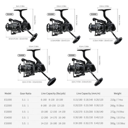 Frontier Spinning Reel Sea Fishing Road Runner Fishing Reel, LEO 28316 ES1000, LEO 28316 ES2000, LEO 28316 ES3000, LEO 28316 ES4000, LEO 28316 ES5000