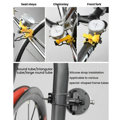 Bicycle Rim Adjustment Platform Correction Mechanical Tool, BT110A Black With Dial, BT110A Yellow With Dial, BT110B Black Without Dial, BT110B Yellow Without Dial
