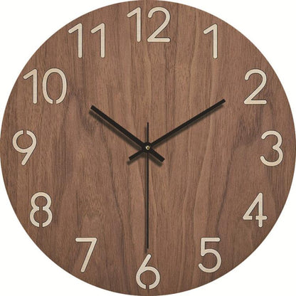 12-inch Imitation Wood Grain Texture Decorative Wall Clock Silent Quartz Clock Holiday Gift, HR-CMW01, HR-CMW03, HR-CMW05, HR-CMW07, HR-CMW10, HR-CMW11, HR-CMW13, HR-CMW14, HR-CMW15, HR-CMW16, HR-CMW18, HR-CMW19, HR-CMW20, HR-CMW21