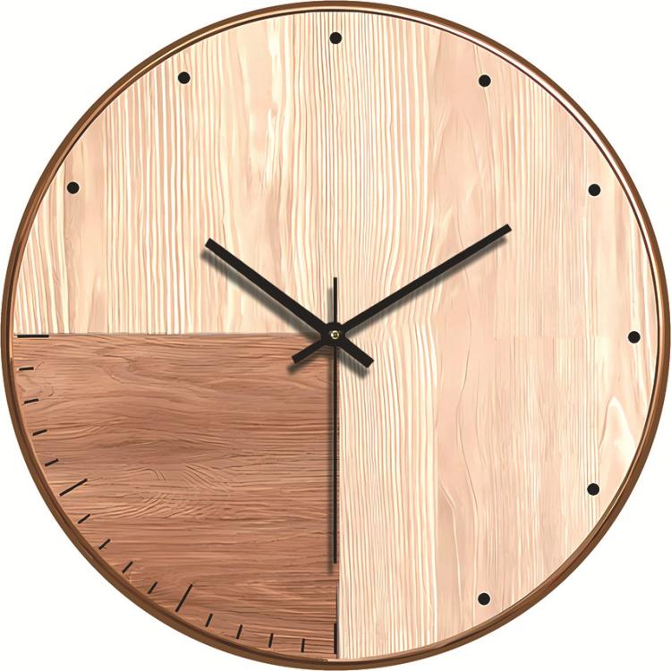 12-inch Imitation Wood Grain Texture Decorative Wall Clock Silent Quartz Clock Holiday Gift, HR-CMW01, HR-CMW03, HR-CMW05, HR-CMW07, HR-CMW10, HR-CMW11, HR-CMW13, HR-CMW14, HR-CMW15, HR-CMW16, HR-CMW18, HR-CMW19, HR-CMW20, HR-CMW21