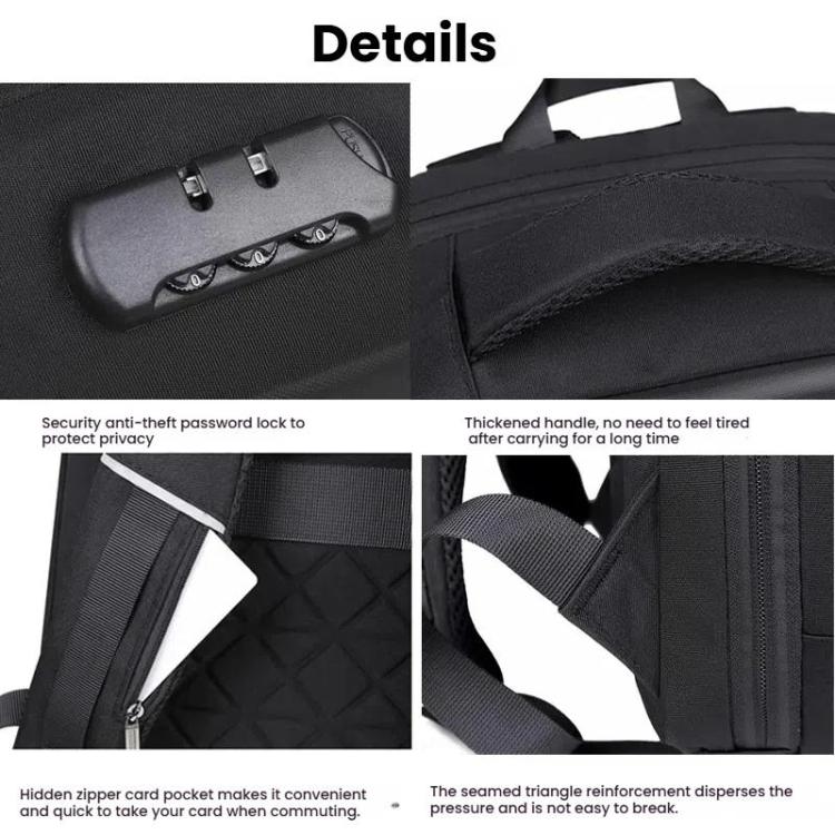 17.3-18 Inch Hard Shell Laptop Backpack with USB+Type-C Charging Ports Unisex Anti-Theft  Business Travel Bag, Gray, Blue, Black, Airbag Black, Airbag Gray, Airbag Blue