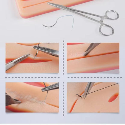 Anti-tear Silicone Wound Suture Training Model Surgical Suture Practice Simulated Skin Silicone Pad, FH2311001